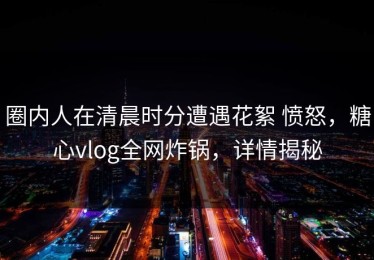 圈内人在清晨时分遭遇花絮 愤怒，糖心vlog全网炸锅，详情揭秘