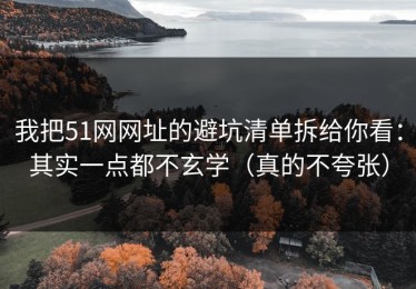 我把51网网址的避坑清单拆给你看：其实一点都不玄学（真的不夸张）