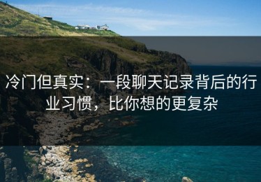 冷门但真实：一段聊天记录背后的行业习惯，比你想的更复杂