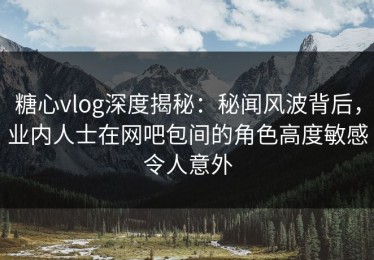 糖心vlog深度揭秘：秘闻风波背后，业内人士在网吧包间的角色高度敏感令人意外