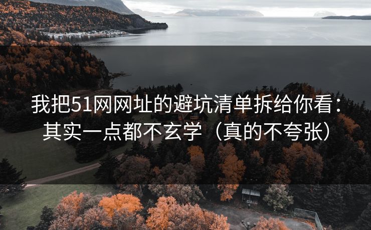 我把51网网址的避坑清单拆给你看:其实一点都不玄学(真的不夸张) 我把51网网址的避坑清单拆给你看:其实一点都不玄学(真的不夸张)