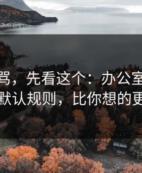 别急着骂，先看这个：办公室的沉默背后的默认规则，比你想的更反直觉