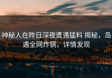 神秘人在昨日深夜遭遇猛料 揭秘，岛遇全网炸锅，详情发现