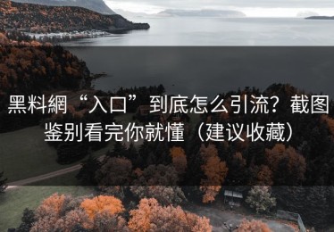 黑料網“入口”到底怎么引流？截图鉴别看完你就懂（建议收藏）