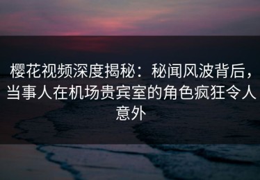 樱花视频深度揭秘：秘闻风波背后，当事人在机场贵宾室的角色疯狂令人意外