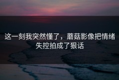 这一刻我突然懂了，蘑菇影像把情绪失控拍成了狠话