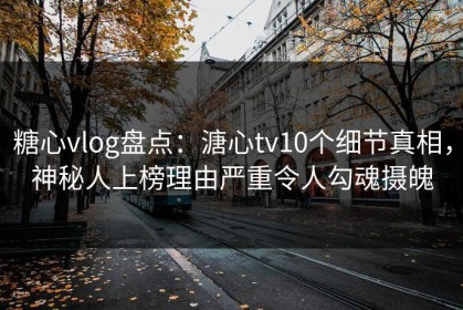 糖心vlog盘点：溏心tv10个细节真相，神秘人上榜理由严重令人勾魂摄魄