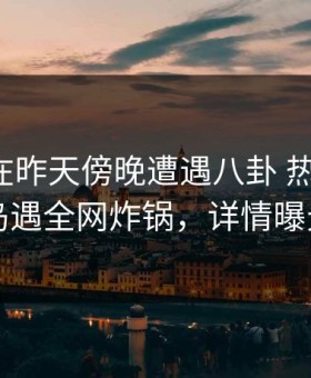 神秘人在昨天傍晚遭遇八卦 热议不止，岛遇全网炸锅，详情曝光