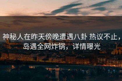 神秘人在昨天傍晚遭遇八卦 热议不止，岛遇全网炸锅，详情曝光