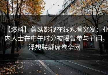 【爆料】蘑菇影视在线观看突发：业内人士在中午时分被曝曾参与丑闻，浮想联翩席卷全网